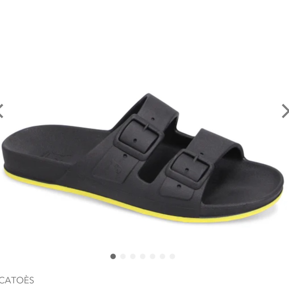 NEW Cacatoes Brazilia Black Waterproof PVC Beach Slides Size 40/US 8 Fits Small